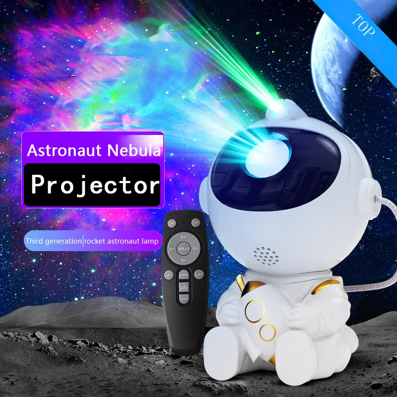 Night Light Astronaut Starry Sky LED Projector Star Ceiling Decoration Atmosphere Creating Lamp Bedrooms Living Room Kids Gift
