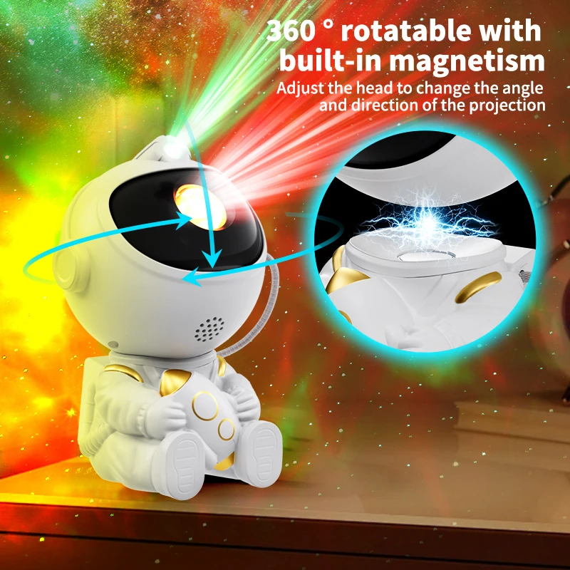 Night Light Astronaut Starry Sky LED Projector Star Ceiling Decoration Atmosphere Creating Lamp Bedrooms Living Room Kids Gift