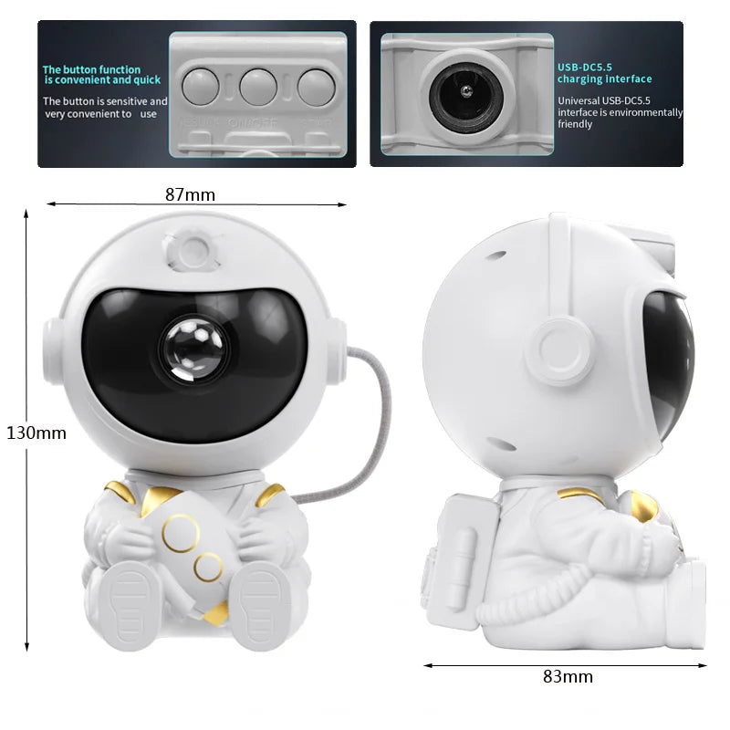 Night Light Astronaut Starry Sky LED Projector Star Ceiling Decoration Atmosphere Creating Lamp Bedrooms Living Room Kids Gift