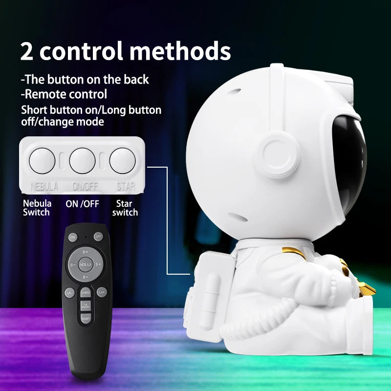 Night Light Astronaut Starry Sky LED Projector Star Ceiling Decoration Atmosphere Creating Lamp Bedrooms Living Room Kids Gift