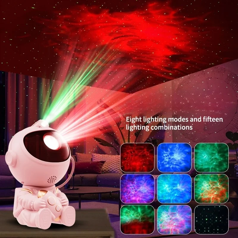 Night Light Astronaut Starry Sky LED Projector Star Ceiling Decoration Atmosphere Creating Lamp Bedrooms Living Room Kids Gift